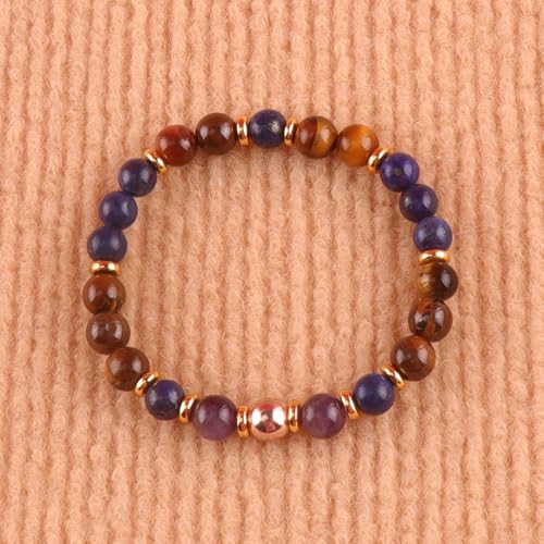 KSQS Healing Stone Bead Bracelet for Women, Natural Gemstones Balance Protection Bracelet, Spiritual Crystal Beads Bracelet Anxiety Relief with Meaning Card - style: Anxiety