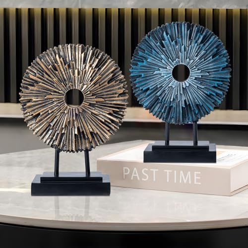 Round Statue HomeDecor Kitchen, Modern Decorative Sculpture Decorations for Living Room Coffee Table, Office Decor Shelf, Center Tabletop Decoration (Blue)