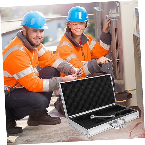 Aluminum Tool Box Multi-Functional Portable Hard Case for Equipment Storage Small Size Sturdy Aluminum Alloy Locking Briefcase for Travel and DJ Gear