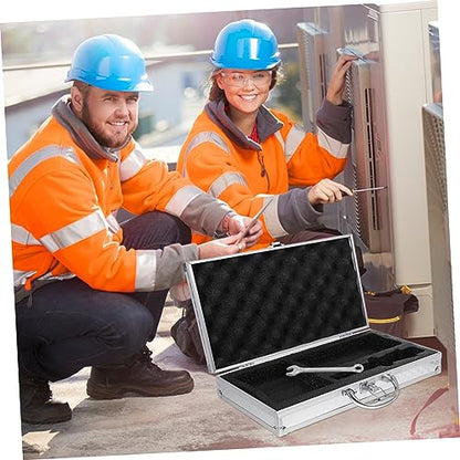 Aluminum Tool Box Multi-Functional Portable Hard Case for Equipment Storage Small Size Sturdy Aluminum Alloy Locking Briefcase for Travel and DJ Gear