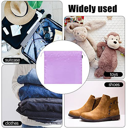 2 Pack Dust Bags for Handbags Silk Dust Cover Bag for Handbags Purses Shoes, Dustproof Drawstring Bag Travel Storage Pouch (Purple) - color: Purple