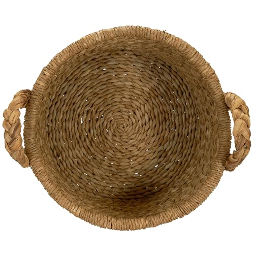 Household Essentials Large Wicker Floor Storage Basket with Braided Handle, Light Brown 19''x 25'' - style: Round
