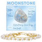 Farfume Crystal Bracelet Beaded Bracelets 4mm Natural Stone Beads Gemstone Handmade Jewelry Gift for Women - color: Moonstone-Intuition & Balance