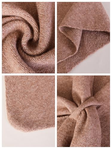 Shawls Wraps Women Triangle Sweater Scarf Warm Wool Blend Pashmina Cape Cold Weather Neck Warmer Winter Fall Accessory - color: Solid-khaki