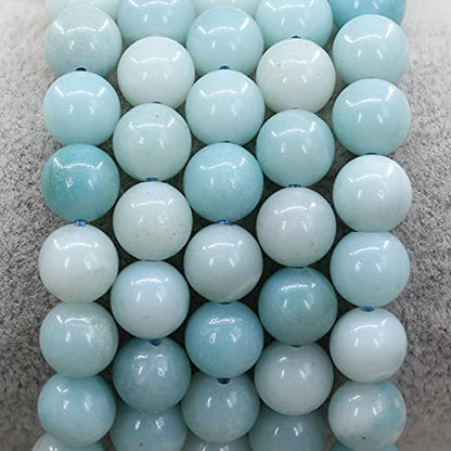 Keleny Gem Semi Precious Gemstones 8mm Natural Quartzite Stone Round Beads Rock Crystal Jasper Stretch Bracelet 7 Inch Unisex - color: 8mm Blue Amazonite