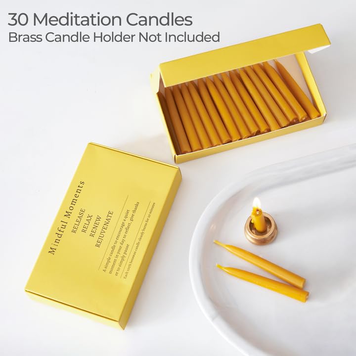 30 Mindful Meditation Candles - Refill Set for 1 Month Supply, Thirty Days of Mediation Prayer Reflection - Candle Holder Not Included - size: 1 Pack - 30