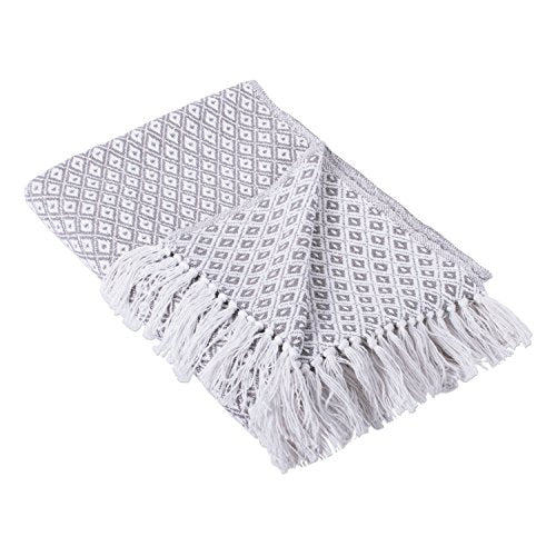 DII Global Mini Diamond Woven Throw, 50x60, Gray