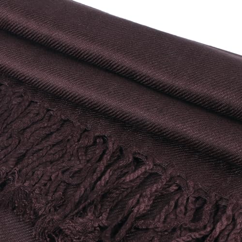 TZ Promise Women Pashmina Shawls and Wraps for Evening Dresses,Soft Large Long Scarf for Wedding,Bride Bridesmaid Gifts - color: Coffee