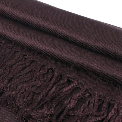 TZ Promise Women Pashmina Shawls and Wraps for Evening Dresses,Soft Large Long Scarf for Wedding,Bride Bridesmaid Gifts - color: Coffee