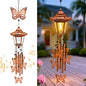 Large Solar Butterfly Wind Chimes, Gift for Women Mom Grandma Wife Sister Daughter Neighbor, Classic Bronze Wind Chimes With Wind Catcher, Solar Decor Lights For Outdoor Garden Patio Yard Porch Window