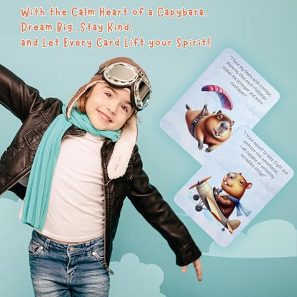 50 Capybara Affirmation Cards – Positive Messages for Happiness, Gratitude, Confidence & Mindfulness – Illustrated Self-Care Deck with Display Stand – Gift for Kids, Teens, Adults & Capybara Lovers - style: Don’t Worry, Be Cappy