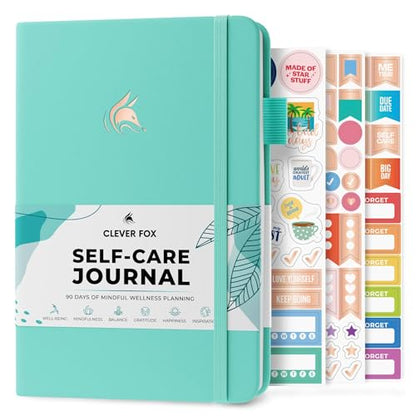 Clever Fox Self-Care Journal – Daily Reflection Notebook – Mental Health & Personal Development Planner, Meditation & Mood Log, A5 (Turquoise) - color: Turquoise, size: A5 (5.8'' x 8.3'')