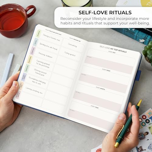 Clever Fox Self-love Journal – Guided Self-Discovery Log for Self-care, Reflection & Self-help, Mental Health, Gratitude & Mindfulness (Mystic Blue) - color: Mystic Blue