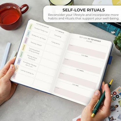 Clever Fox Self-love Journal – Guided Self-Discovery Log for Self-care, Reflection & Self-help, Mental Health, Gratitude & Mindfulness (Mystic Blue) - color: Mystic Blue