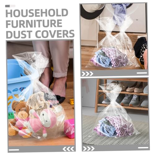 Alipis 4pcs Extra Large Transparent Pe Storage Bags for Luggage and Furniture Tear-Resistant Covers for Clothing Bedding and Toys Moving and Organization