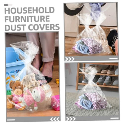 Alipis 4pcs Extra Large Transparent Pe Storage Bags for Luggage and Furniture Tear-Resistant Covers for Clothing Bedding and Toys Moving and Organization