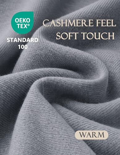 PULI Womens Large Cross Front Poncho Sweater Wrap Topper Knitted Elegant Shawls Cape for Fall Winter - color: 1-slate Gray