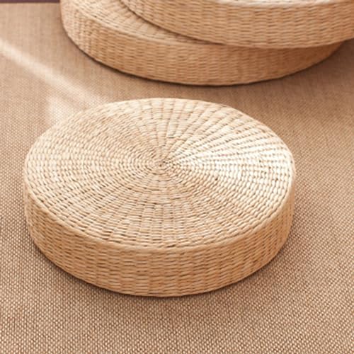 1/2/4 Pcs Tatami Floor Pillow Sitting Cushion, Meditation Floor Pillow, Boho Natural Woven Seat Cushion for Yoga Meditation Mat for Living Room Window Balcony Chair Pad 1 Pcs