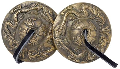 Mudra Crafts Tibetan Tingsha Bells Yoga Chimes – Dragon Tibetan Finger Cymbals Meditation Bells for Mindfulness, Prayer, and Sound Healing - color: Dragon, size: 2.5 Inches