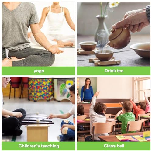 Meditation Chime Solo Hand Bell, Classroom Management Chimes Instrument, Mindfulness Bell for Teachers, Yoga, Prayer, Silver (7")