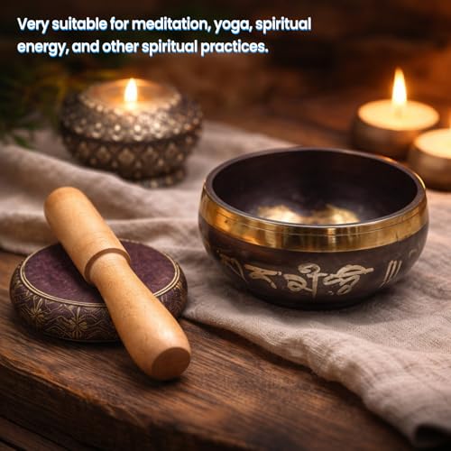 3.35" Singing Bowl Set Authentic, Sound Bowl hand Hammered Ideal for Yoga, Wellness Spaces & Relaxation