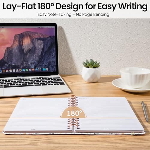 Lined Spiral Journal Notebook, A5 College Ruled Notebook for Journaling, Note-Taking, and Daily Planning, Durable Hardcover with an Elegant Design, Floral - color: N-Floral