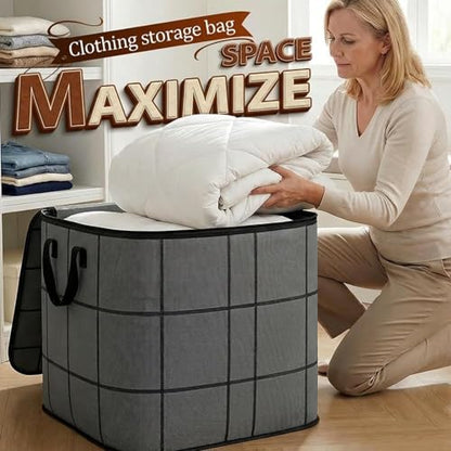 1 Pcs 180L Sturdy Oversized Storage Bag Organizer,Waterproof Non-Woven Moving Bags with Double Zippers & Reinforced Handles for Moving Supplies,Traveling,Clothes,Blankets