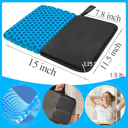 masteymoh Small Foldable Seat Cushion 1 Inch Thick, Portable Gel Seat Cushion for Pressure Relief, Light Portable Sitting Pillow for Travel, Foldable for Easier Storage - size: 1.15-Inch Thick (1.5 lbs)