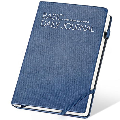 CAGIE A5 Lined Journal Notebook 256 Pages Journals for Writing with Pen Loop Hardcover Journaling Notebooks with Inner Pocket, 5.7" x 8.3", Blue - color: 01 blue