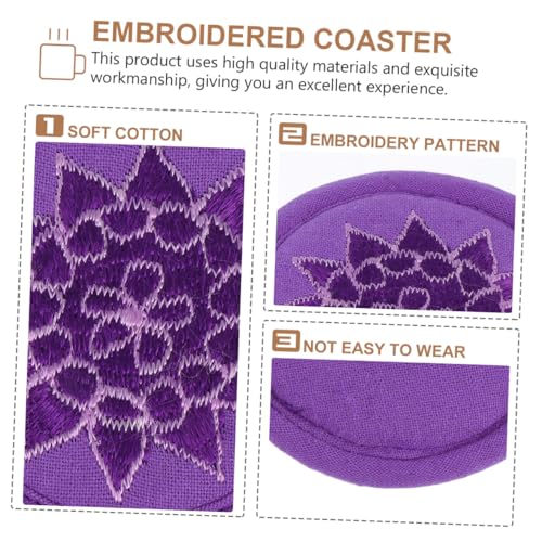 SUPVOX Tibetan Singing Bowl Mat Handcrafted Embroidery Cushion for Meditation and Healing Small Purple Design for Buddha Hall and Home Decor - size: 10X10X0.5CM