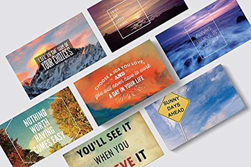 Better Office Products Motivation Inspiration Affirmation Cards, 60 Pack, 60 Unique Assorted Designs, Encouragement Card Deck, 2" x 3.5" (Business Card Size)