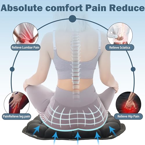 Comfortable 3D Air Cell Seat Cushion, Air Inflatable Pressure Relief Seat Bolster for Wheelchair, Car, Office, Home Living, Sondur Travel Cushion with Adjustable Firmness (Hollow Cushion) - size: Hollow cushion