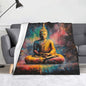 Meditating Monk Portrait Blanket,Double-Sided Fleece With Zen Artwork,Hypoallergenic & Lightweight,Perfect For Yoga Practitioners,Spiritual Gift,Suitable For Beds,Sofas And Offices 50X60 Inch