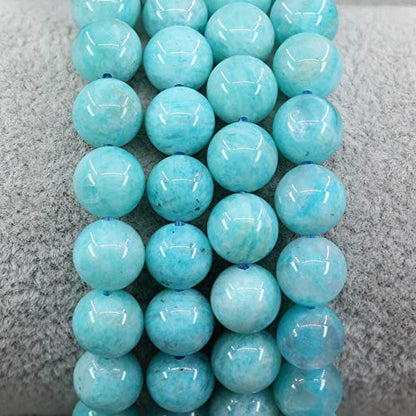 Keleny Gem Semi Precious Gemstones 8mm Round Beads Crystal Stretch Bracelets 7 Inch Unisex - color: Blue Brazilian Amazonite