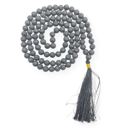 GEMSCITE Japa Mala 108 Prayer Beads Perfect for Meditation Spiritual Mala Necklace & Wrist Mala Bracelet - color: Lava, size: Without Knots