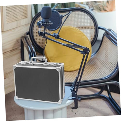 Portable Aluminum Alloy Briefcase with Padded Interior for Safe Storage of Instruments and Tools Lightweight Design for Easy Transportation for Office and Home Use