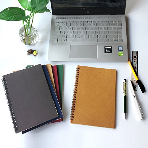 Twinkle Spiral Journal, 3Pack Spiral Notebooks, Thick Blank Paper 120 Pages Sketchbook, Notepad&Daily Planners (Khaki)