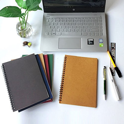 Twinkle Spiral Journal, 3Pack Spiral Notebooks, Thick Blank Paper 120 Pages Sketchbook, Notepad&Daily Planners (Khaki)