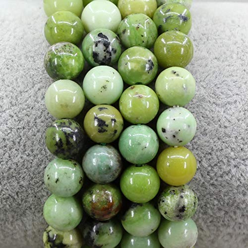 Amandastone Natural Gemstone 8mm Round Beads Stretch Bracelet 7 Inch - color: Australian Chrysoprase