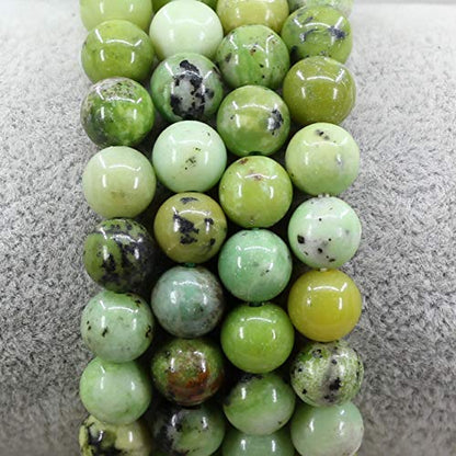 Amandastone Natural Gemstone 8mm Round Beads Stretch Bracelet 7 Inch - color: Australian Chrysoprase