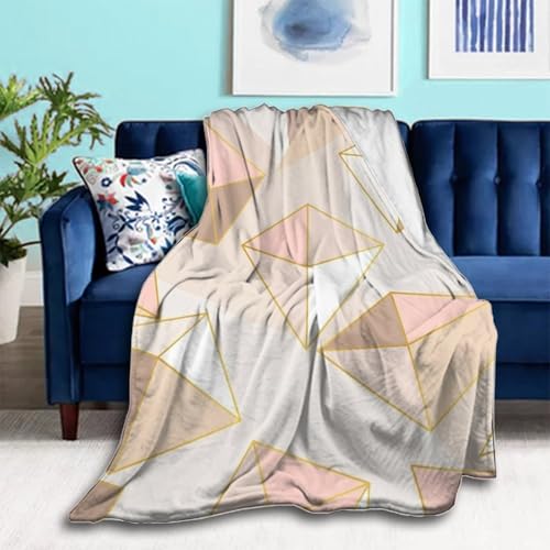 Generic Fuzzy Plush Flannel Blanket, 50"x40", Pink, Geometric Pattern, Heavy Weight, Throw Blanket, Perfect for Reading, Napping, Camping, Travel - color: Pattern (127), size: 50"x40"