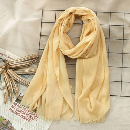 Women's Cotton Scarves Lady Light Soft Fashion Solid Scarf Wrap Shawl - color: Beige Color