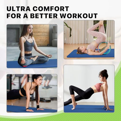 Yoga Mat 11mm Extra Thick TPE Pilates Mat 73"L x 32"W, Non-Slip, Odorless & Tear-Resistant with Carrying Strap, Unisex Design for Home Gym, Floor Exercises, Meditation & Workouts