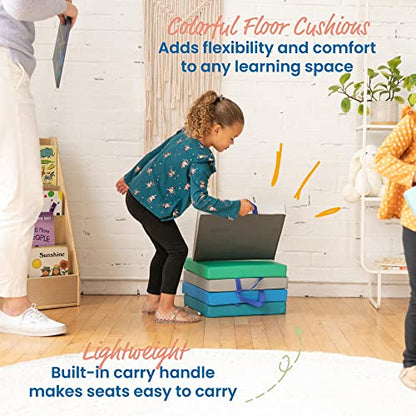 ECR4Kids SoftZone Floor Cushions, Square, Flexible Seating, Contemporary, 6-Piece - color: Contemporary