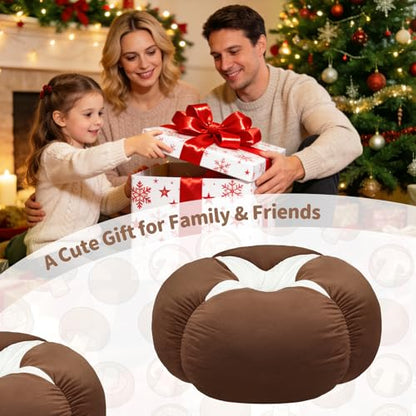 Extra Large Shiitake Mushroom Floor Cushion Pillow – Plush Floor Cushion for Sitting & Activities, for Reading, Gaming, Meditation & Home Decor – Cute Round Plush Chair Cushion.60cm/23.6Inch - style: Shiitake