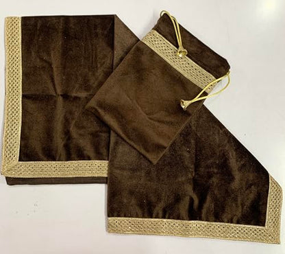 SMMS Spiritual Velvet Table Cloth Altar Tarot Spread (Brown, Medium- 61cm*61cm/ 24inch*24inch) - color: Brown, size: Medium- 61cm*61cm/ 24inch*24inch