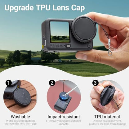 Accessories for DJI OSMO Action 6, Carrying Case with Lens Screen Protectors & TPU Lens Cap, Mini Action6 PU Hard Shell Storage Bag for DJI Action Camera - style: For Dji Osmo Action 6