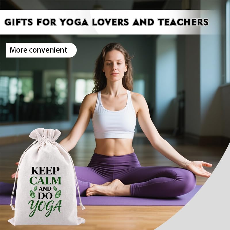 Yogis Meditation Healing Calming Gifts Drawstring Yoga Bag Accessory Storage Bag for Women Yoga Learners Trainers Positive Inspirational Gift Small Cinch Yogis Organizer Pouch 7.8 * 11.8 Inches