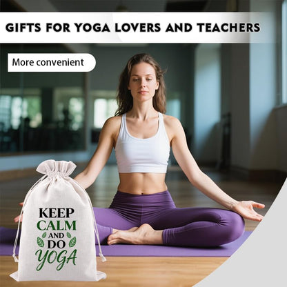 Yogis Meditation Healing Calming Gifts Drawstring Yoga Bag Accessory Storage Bag for Women Yoga Learners Trainers Positive Inspirational Gift Small Cinch Yogis Organizer Pouch 7.8 * 11.8 Inches