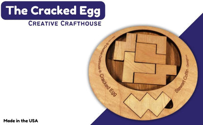 Difficult Puzzle for Adults - The Cracked Egg - 7 Piece Wood Brain Teaser Made in The USA from Creative Crafthouse - style: The Cracked Egg